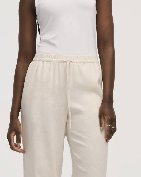 Wide-Leg High-Rise Linen Blend Pant