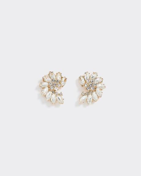 Swirl Earrings with Rhinestones