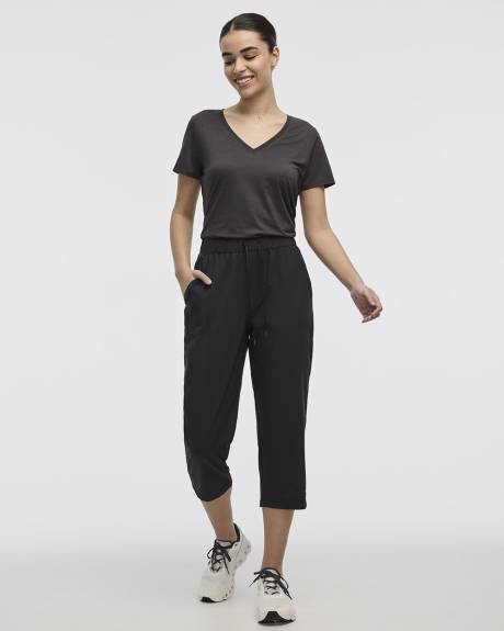 Textured Woven Capri Pant - Hyba