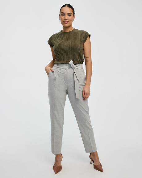 Tapered-Leg High-Rise Pant with Sash - Curvy Fit