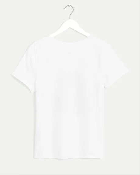 T-shirt en coton à encolure dégagée, R Essentials