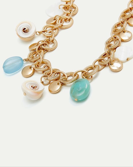 Short Necklace with Sea Charms