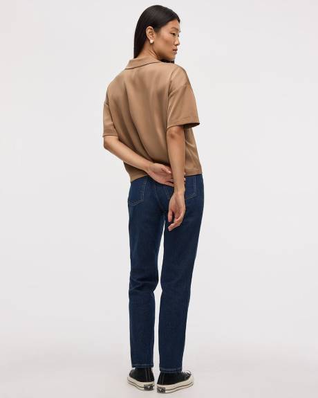 Chemise satinée à manches courtes