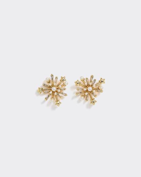 Boucles d'oreilles étoiles rayonnantes avec perles