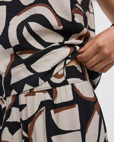 Pantalon à enfiler à jambe large et taille haute - Petite