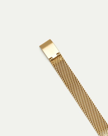 Squared Gold Mesh Band Watch