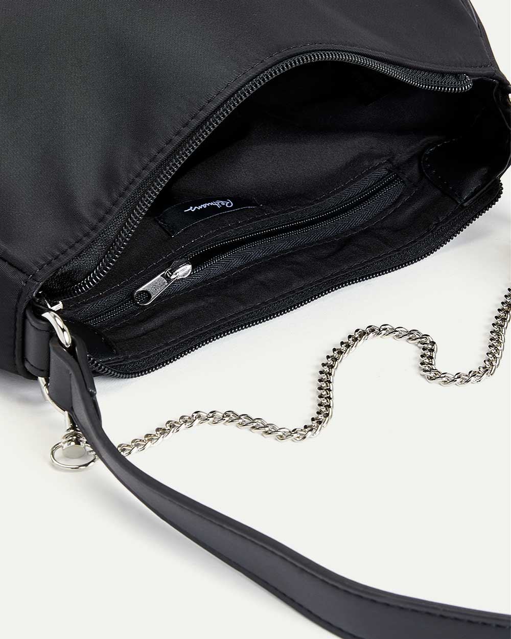 Black Shoulder Bag with Chain