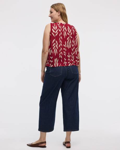 Camisole à col rond en tricot plissé