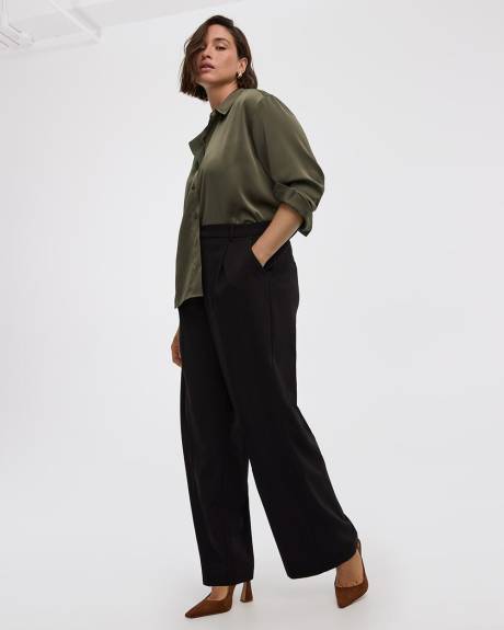 Pantalon à jambe large et taille haute - L'Intemporelle - Coupe Courbes