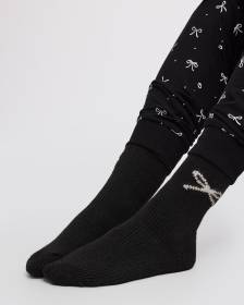 Winter Socks with Bow at Hem