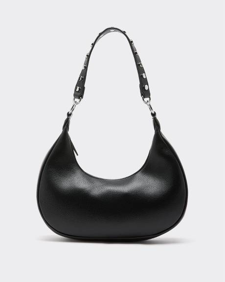 Half-Moon Bag with Studded Strap