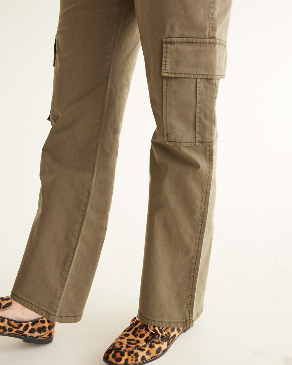 Women with Control Tall Tummy Control Straight Leg Cargo Pants 