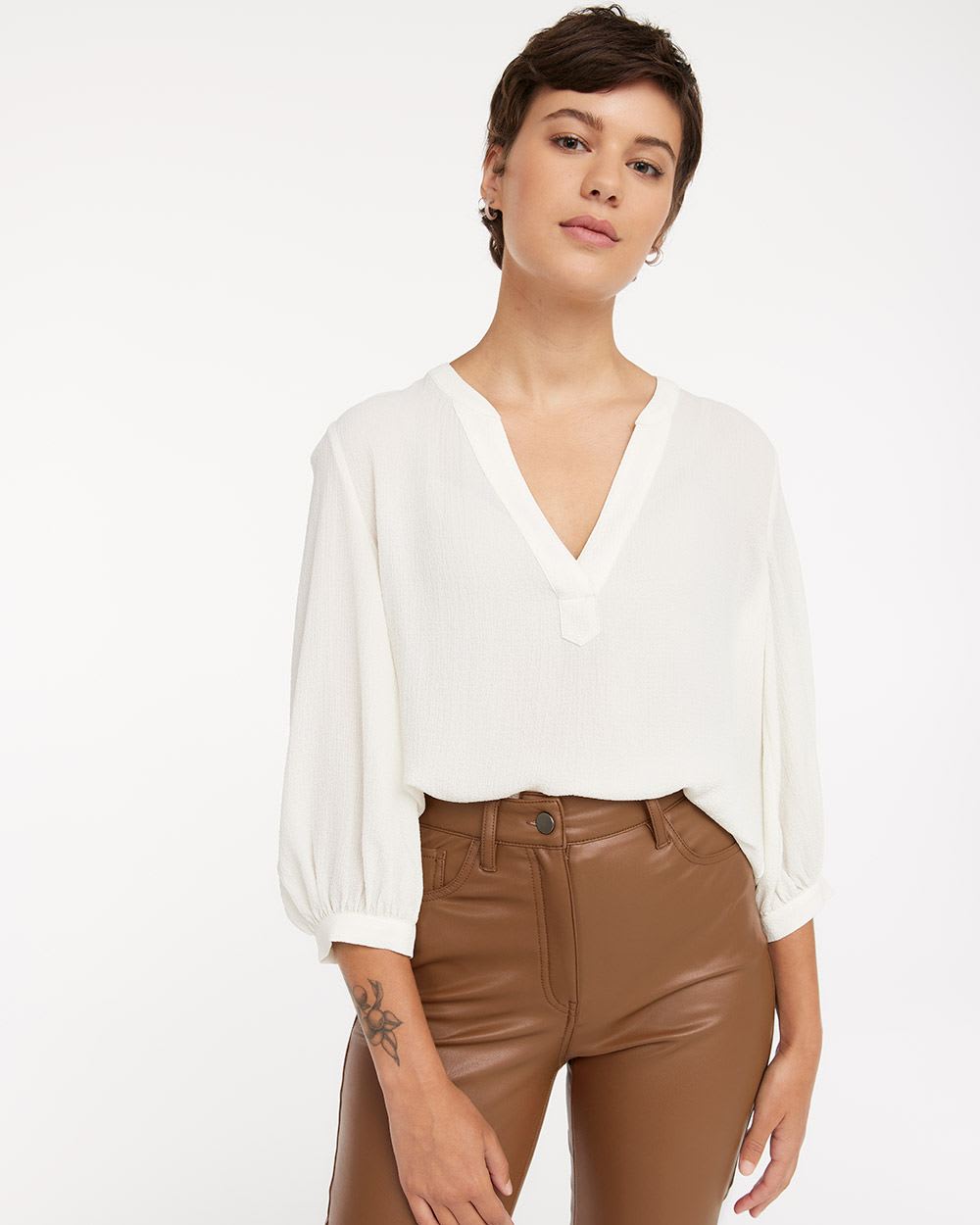 Bustier Effect Top with Elbow Sleeves
