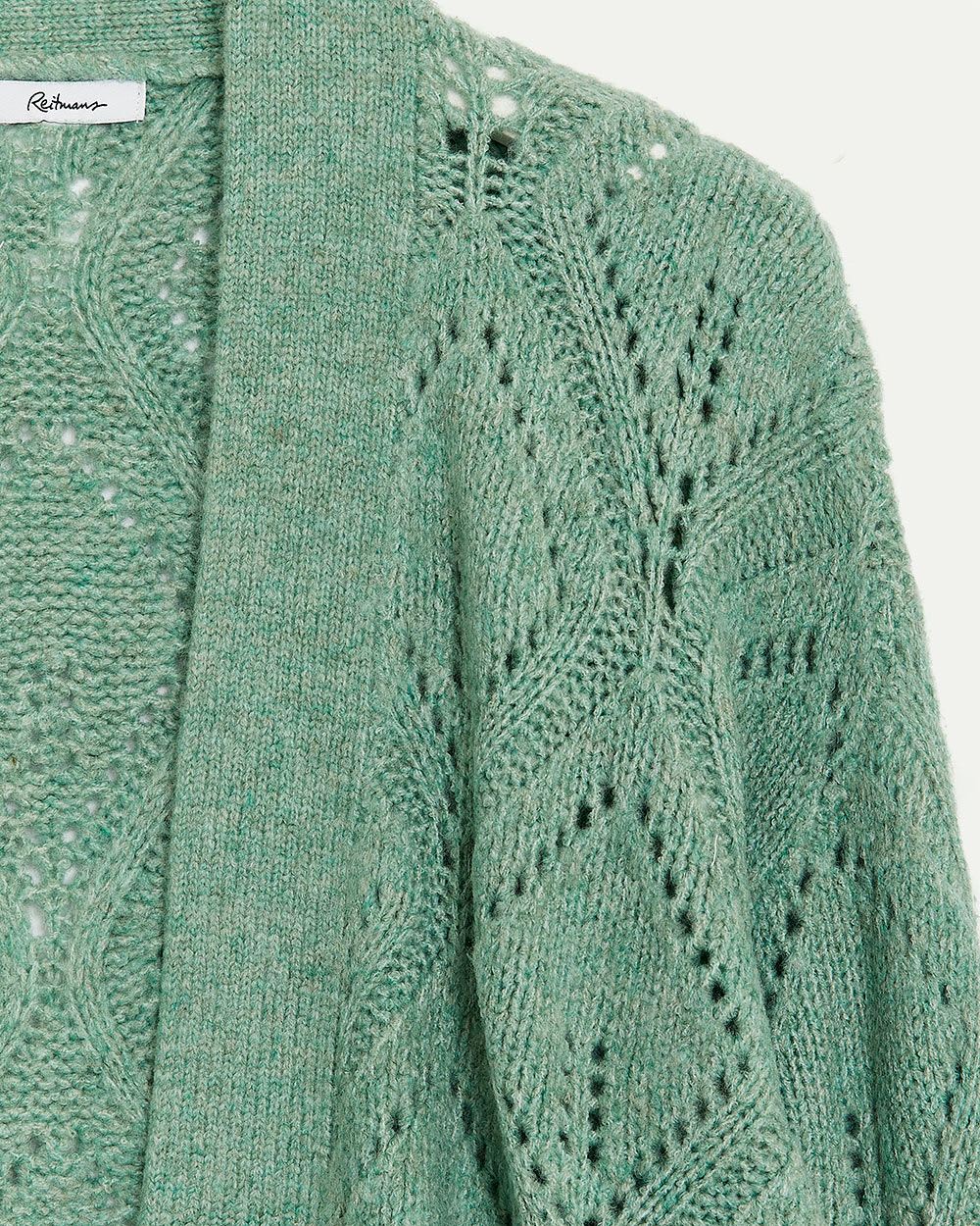 Open Cardigan with Pointelle Stitches