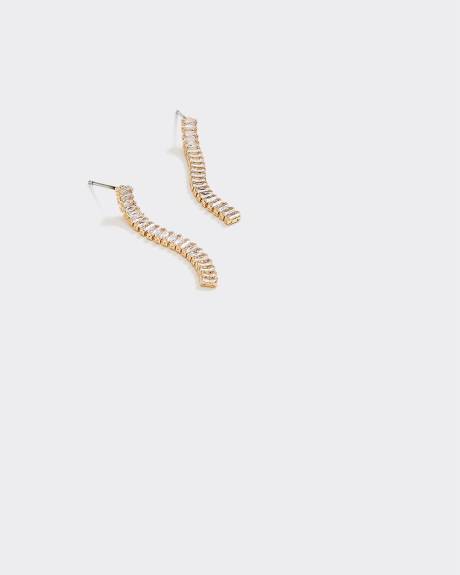 Boucles d'oreilles baguette en pierres de verre