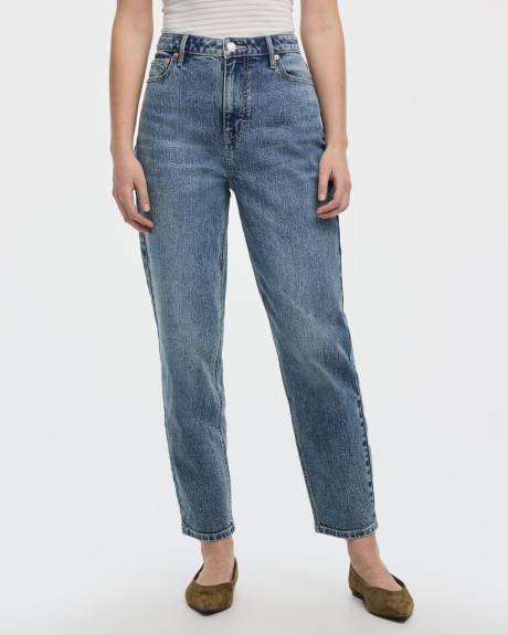 Jean &agrave; jambe fusel&eacute;e et taille haute - Le Mom Jeans - Petite