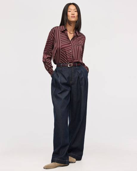 Chemise en satin à manches longues