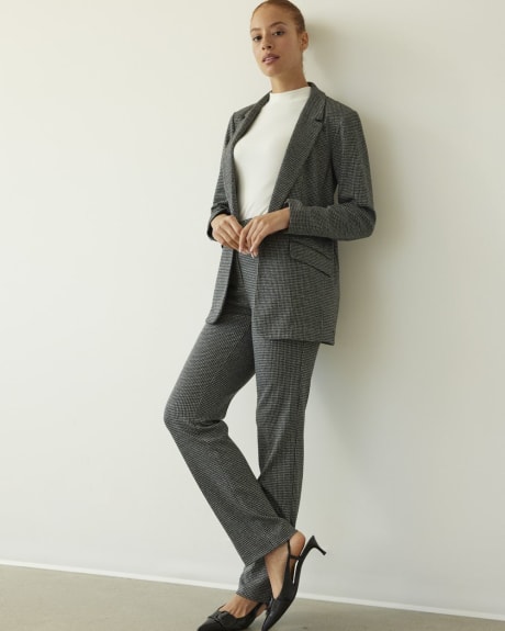 Straight-Leg High-Rise Houndstooth Pants - Tall