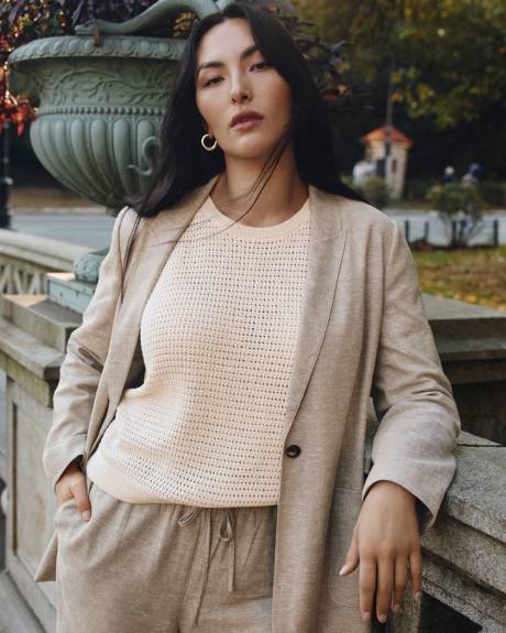 Crew-Neck Tank with Fancy Stitches