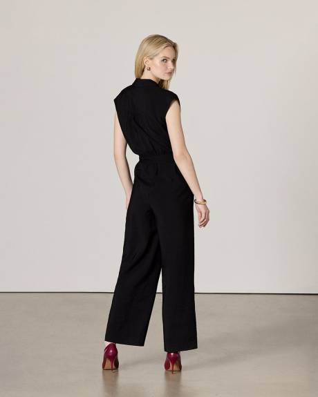 Straight-Leg Extended-Sleeve Jumpsuit
