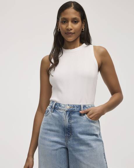 Fitted Crew-Neck Ribbed Tank