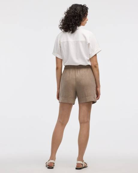 Linen-Blend Shorts with Drawstring
