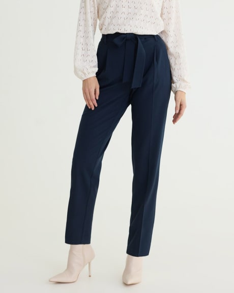 Tapered-Leg High-Rise Pant with Sash - Curvy Fit - The Timeless