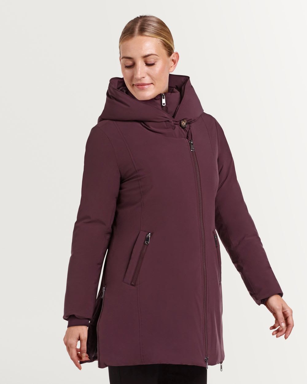 Large Hooded Synthetic Down Coat