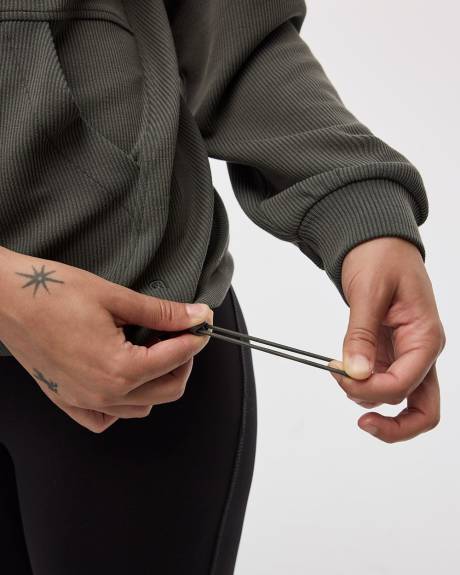 Pull en tricot ottoman à manches longues et col rond - Hyba