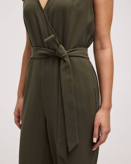 Cropped Straight-Leg Sleeveless Jumpsuit