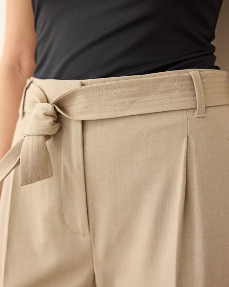 Pantalon à jambe fuselée et taille haute avec ceinture - L'Intemporelle - Long