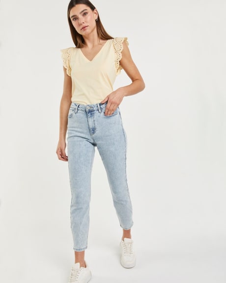 Light Wash High Rise Cropped Skinny Jeans The Signature Soft - Petite