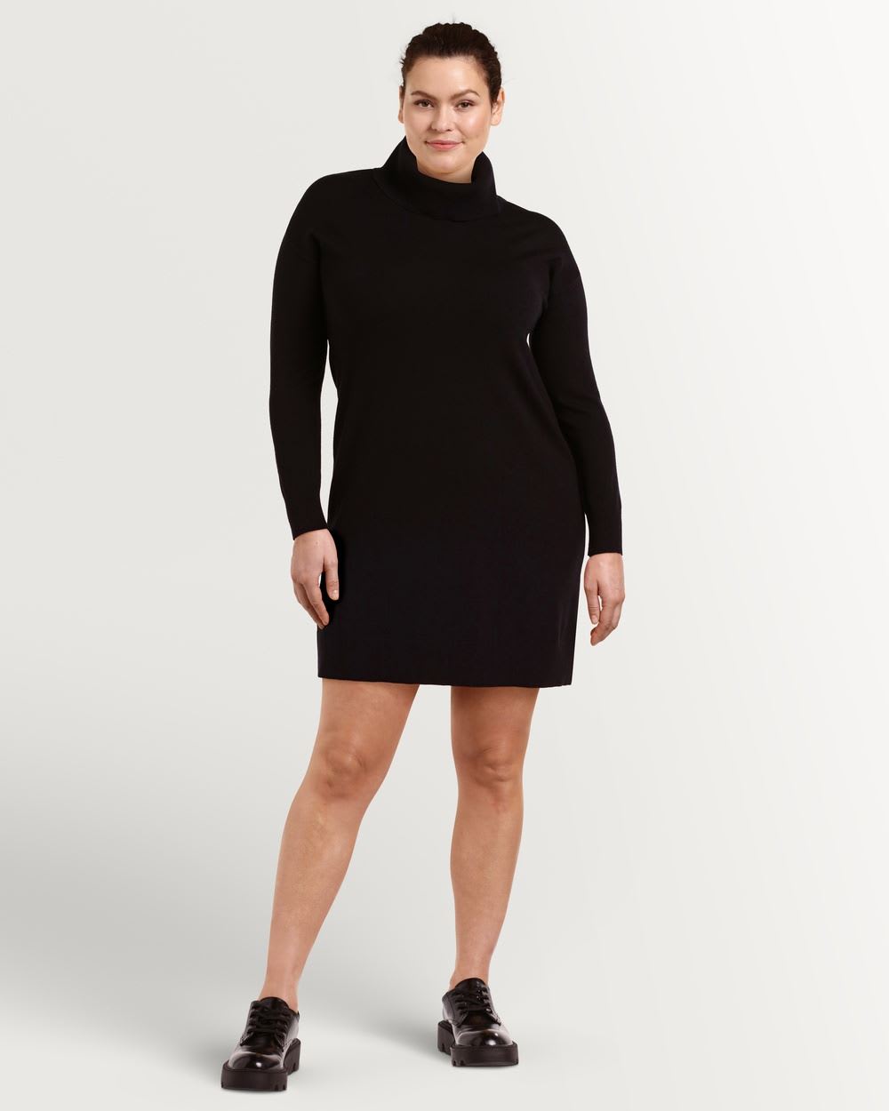Knit Turtleneck Sweater Dress