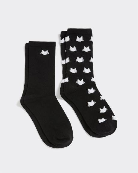 Bas classique avec chats - 2 paires