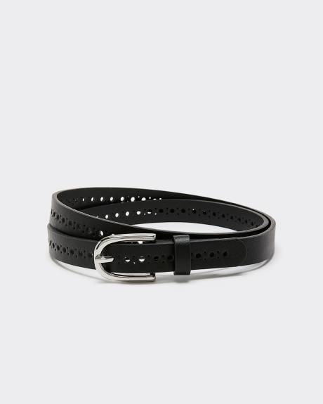 Skinny Faux Leather Belt