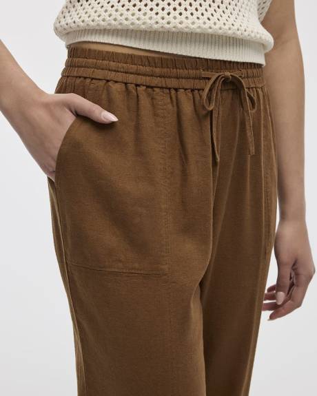Pantalon jogger en mélange de lin - Long