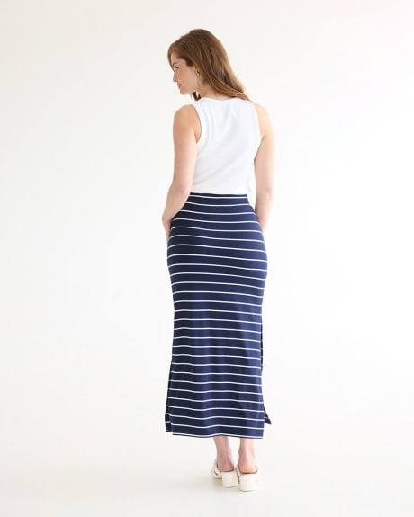 Pull-On Maxi Skirt with Side Slit