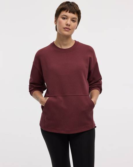 Long-Sleeve Crew-Neck Ottoman Pullover - Hyba