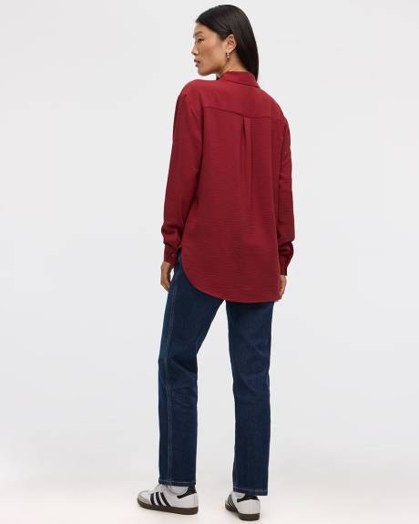 Long-Sleeve Buttoned-Down Blouse