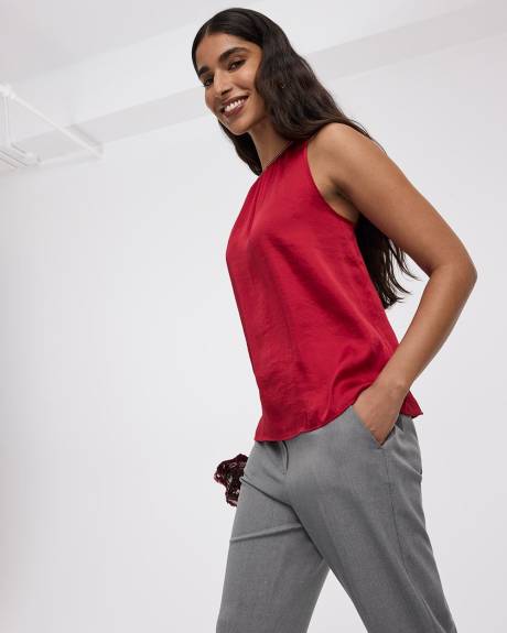 Sleeveless Blouse with Jewelled Trim