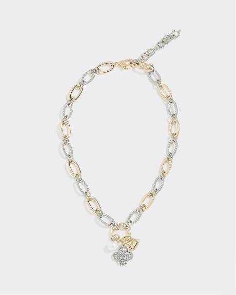 Collier à maillons épais à deux tons