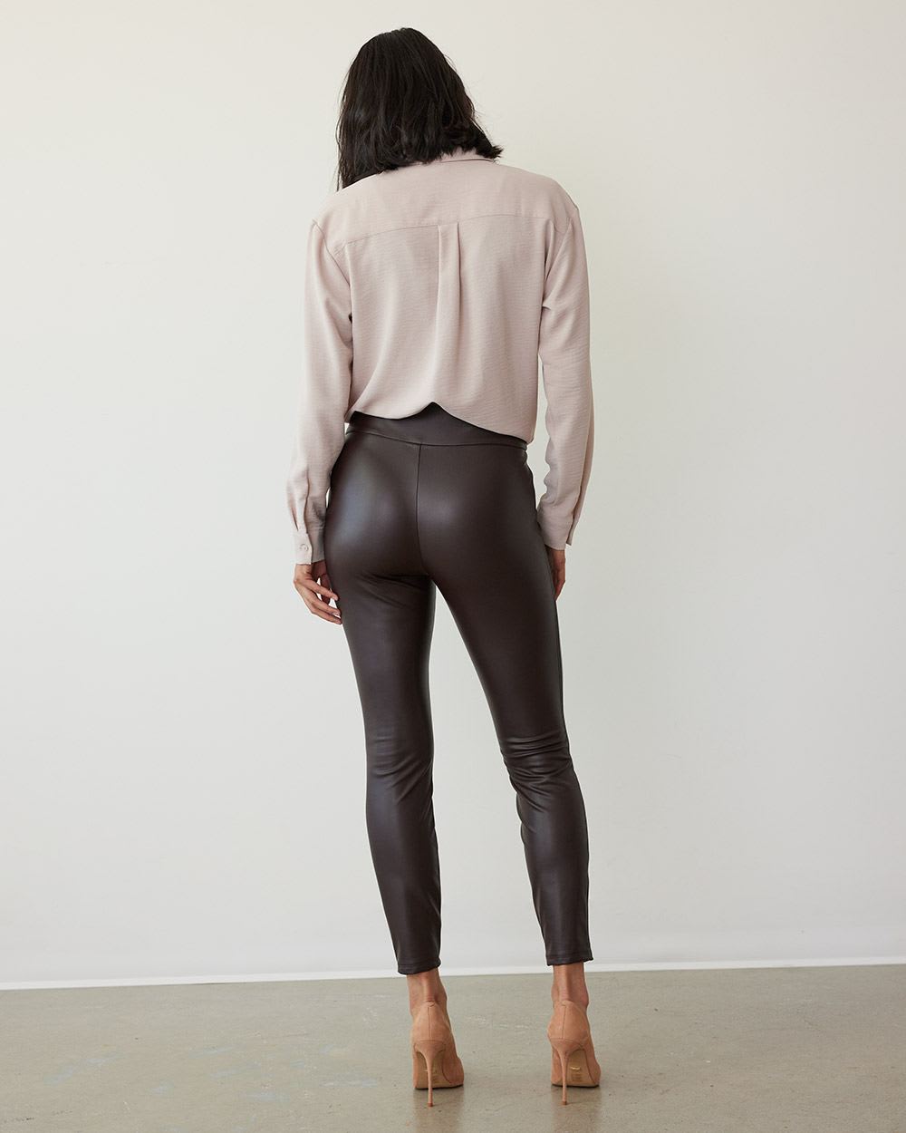High-Rise Stretch Faux Leather Leggings - Tall, Tall