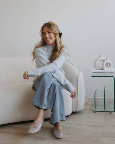 Tunique ample DouceMaille &agrave; col montant et manches longues