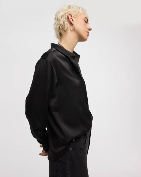 Satin Long-Sleeve Shirt