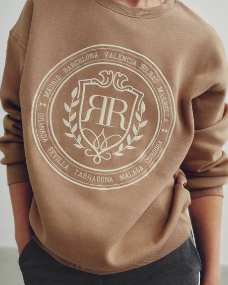 Long-Sleeve Crew-Neck Fleece Sweatshirt