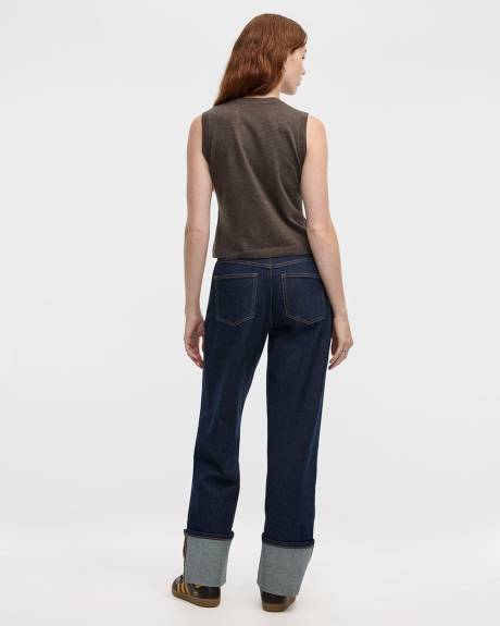 Sleeveless Crew-Neck Top