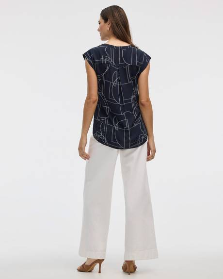 Blouse à manches très courtes et col fendu - R Essentials