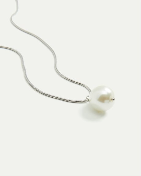 Collier ajustable avec pendentif perle