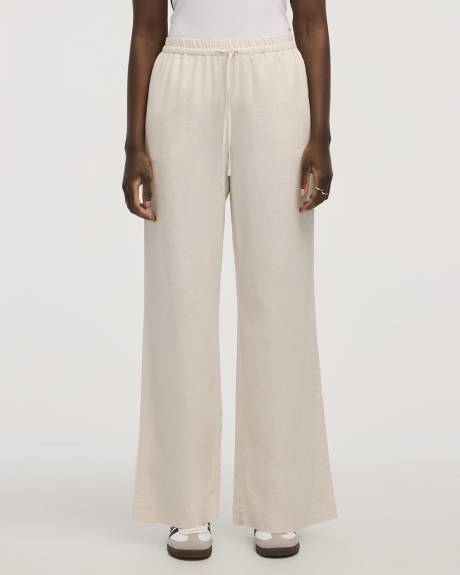 Wide-Leg High-Rise Linen Blend Pant