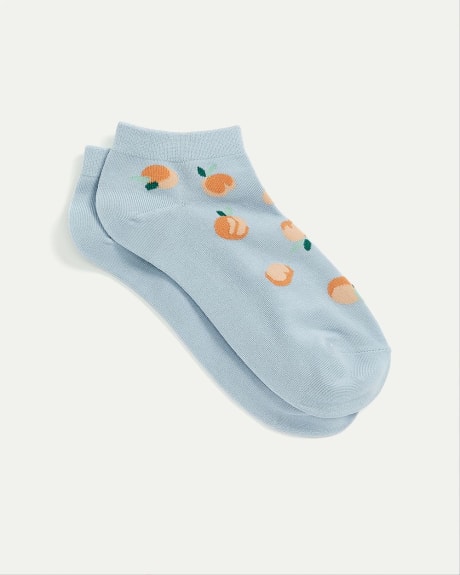 Cotton Anklet Socks with Peaches
